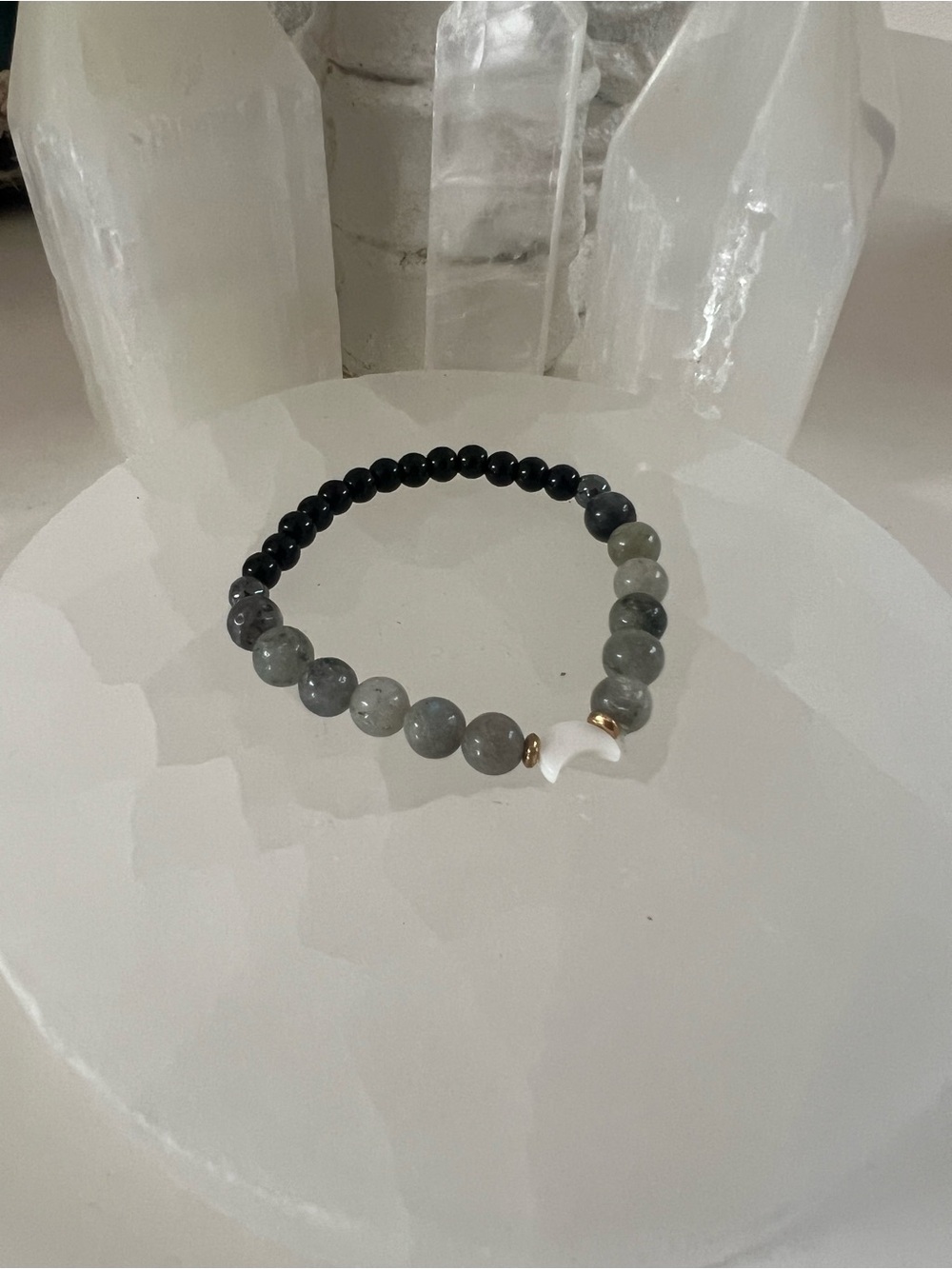 Moon phase crystal bracelet